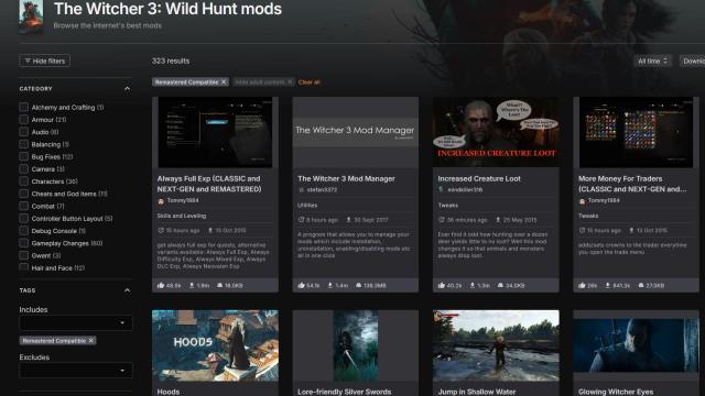 The Witcher 3 Wild Hunt Remastered Nexus Mods page
