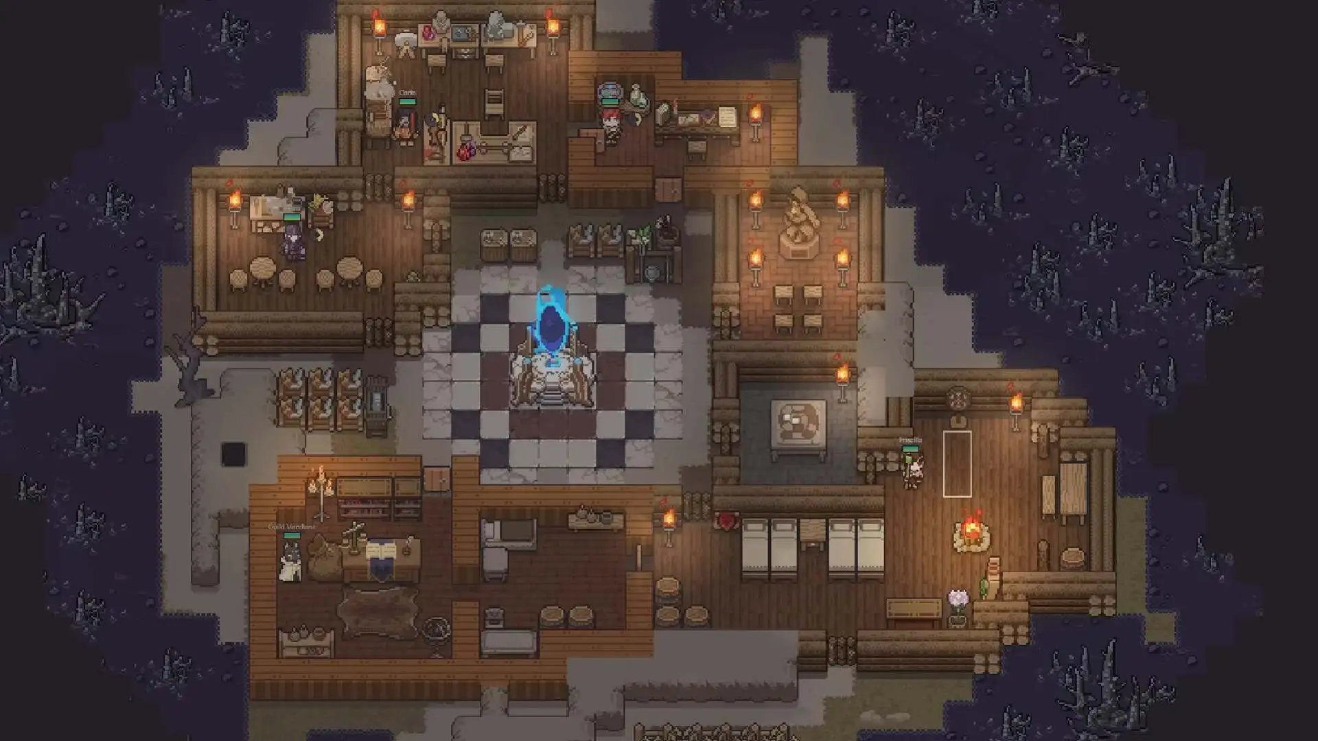 Dungeon Settlers Base Overview from above