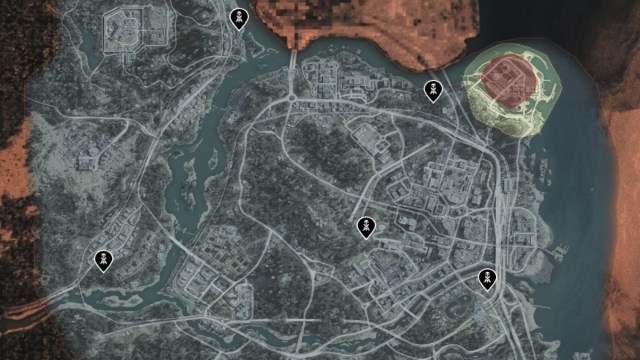 A map with locations marked in DMZ