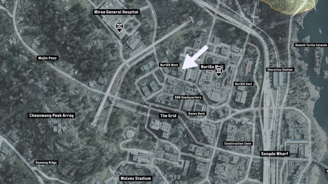 A DMZ map with a location marked