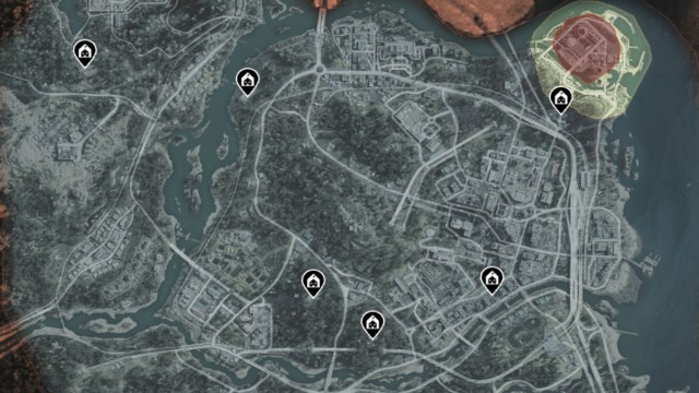 A map in DMZ with locations marked