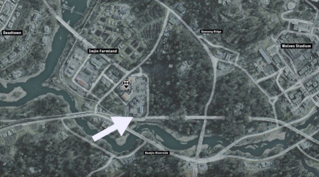 An area of the DMZ map marked