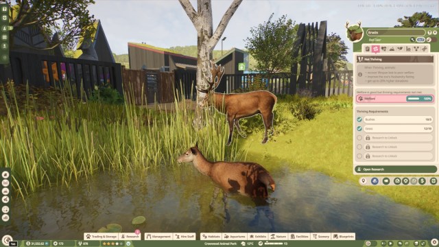 A Red Deer's thriving status in Planet Zoo 2