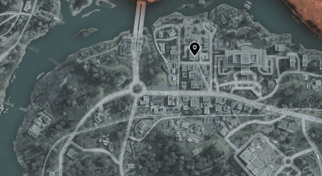 A DMZ map showing the location of the Gun Store Weapons Locker