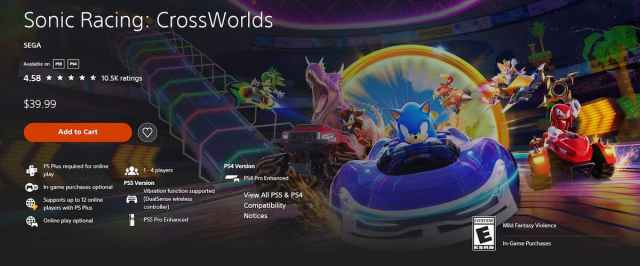 Sonic Racing: CrossWorlds Price Cut