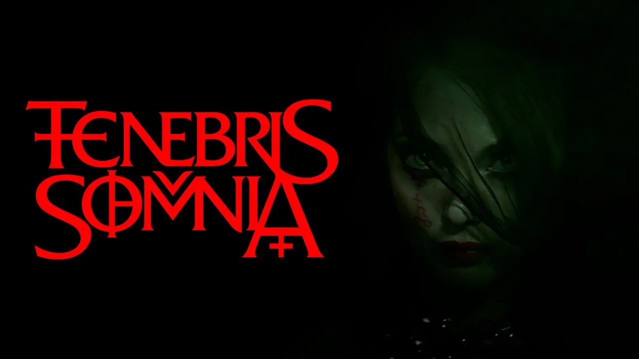 The Tenebris Somnia logo alongside an image of Vitria, a character in the game.