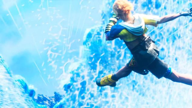 Final Fantasy Resonance Tidus HD cutscene vision resonance attack kicking water ball