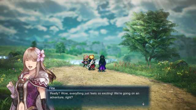 Final Fantasy Resonance Chapter 1 cutscene of Fina speaking