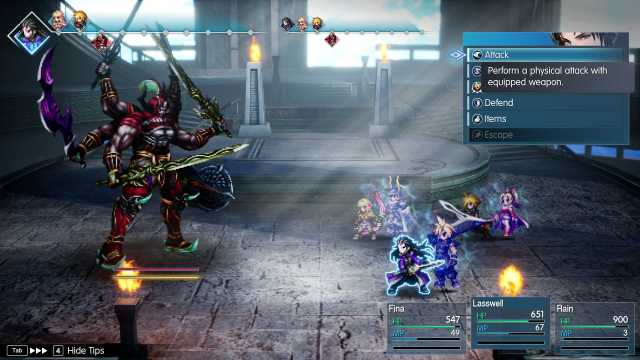 Final Fantasy Resonance Chapter 1 Gilgamesh boss fight giant man with 4 arms and 4 swords