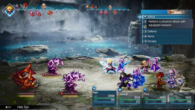 Final Fantasy Resonance Demo Gameplay turn based pixel combat