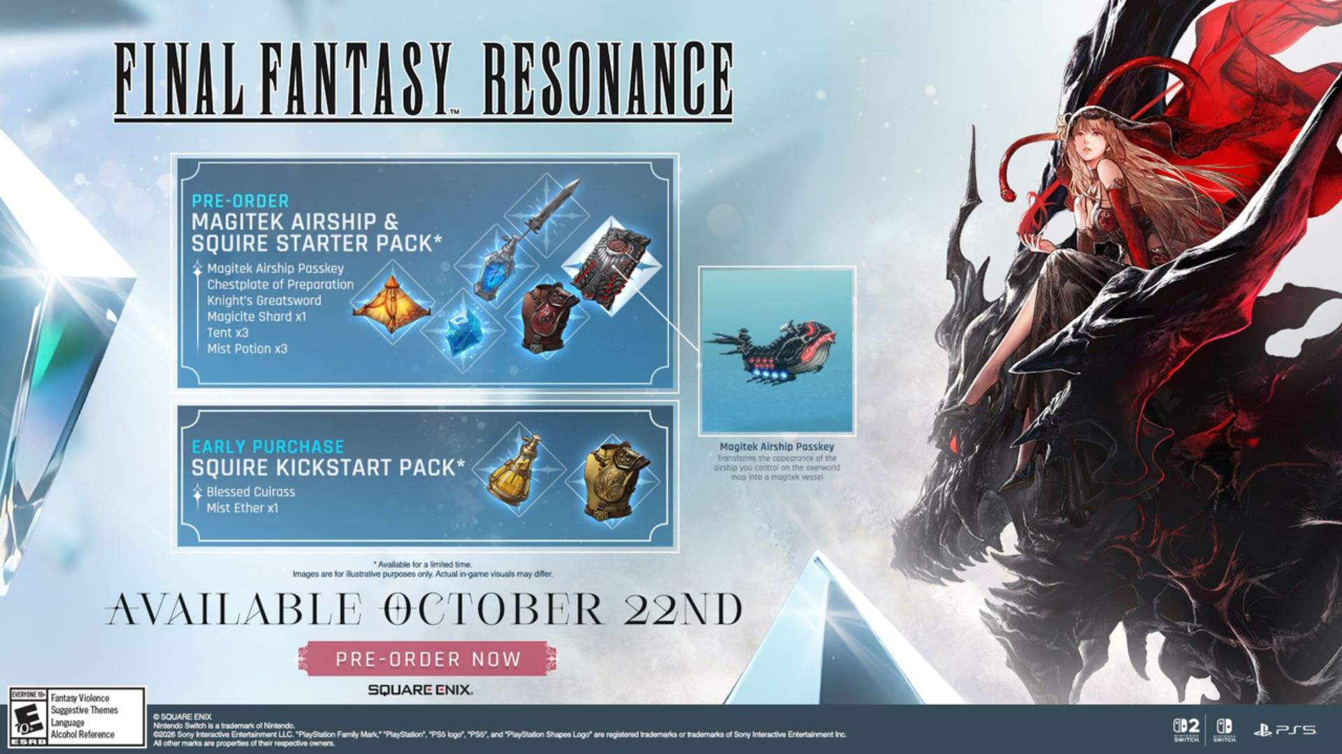 Final Fantasy Resonance pre-order digital bonus items