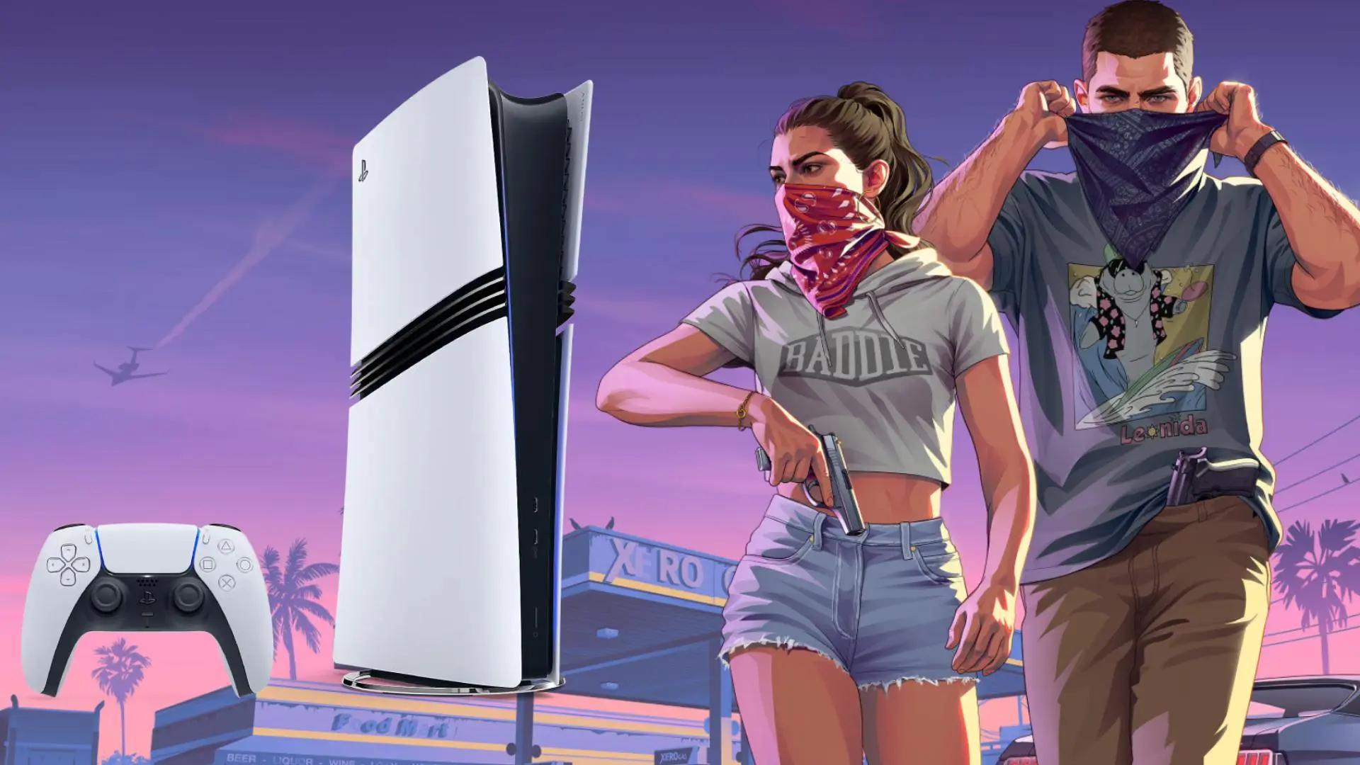 GTA 6 cover art with Playstation 5 Pro