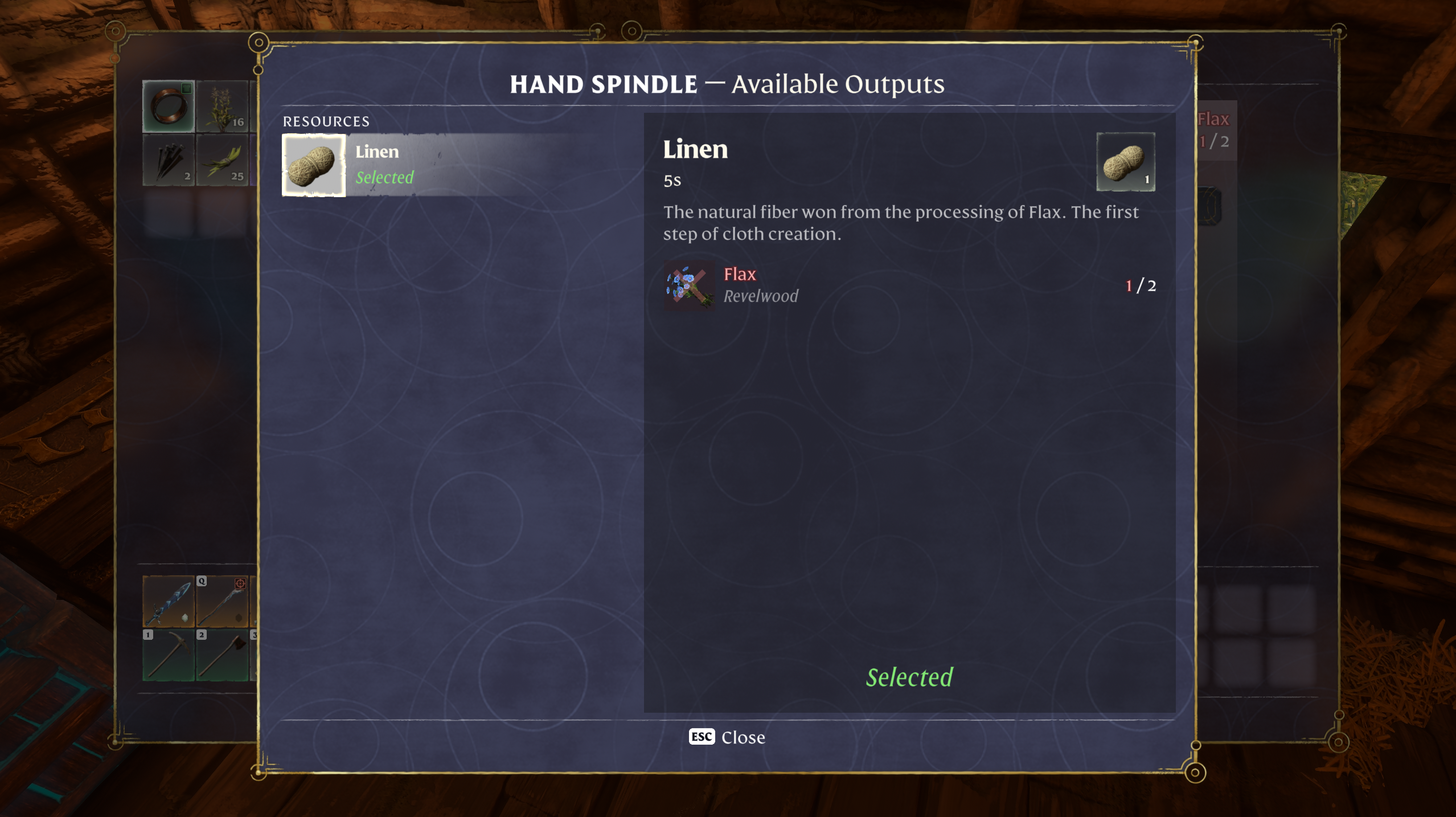 Linen recipe Enshrouded