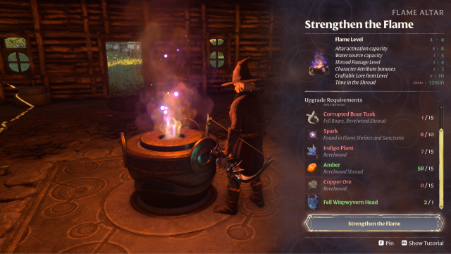 Flame Altar Level up Enshrouded