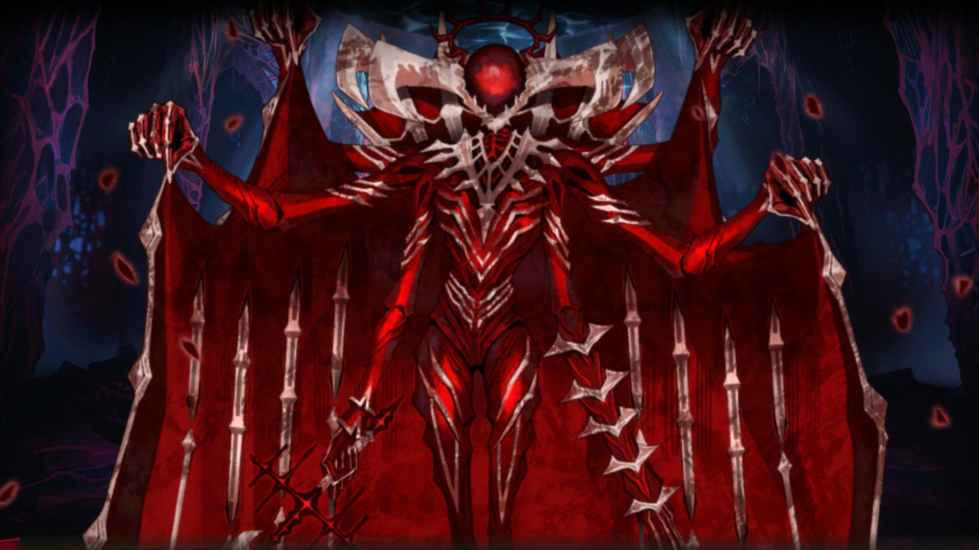 Limbus Company tall red demon with four arms and horns Buffet The Crimson God