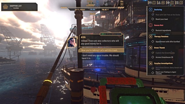 Ava speaks to the player in Nivalis Nights
