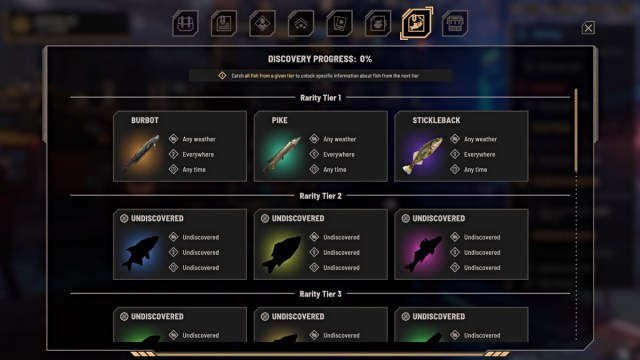 Fish menu in Nivalis Nights