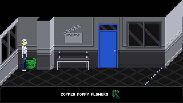 Tenebris Somnia puzzle green copper pot next to blue door