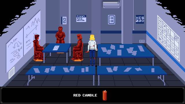 Tennebris Somnia three red statues drop a red candle