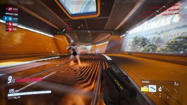 The Finals Solo Showdown game mode running in orange high speed tunnel with shotugn