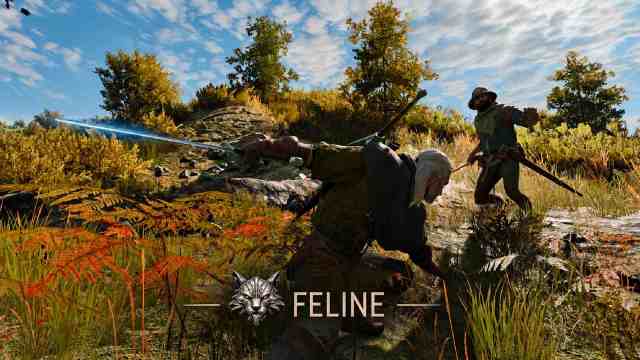 The Witcher 3 Remastered Mod Geralt in Feline combat stance
