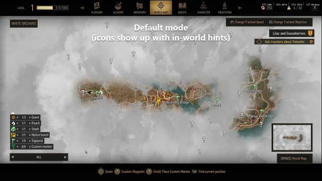 The Witcher 3 Remastered Mod Fog of War on map