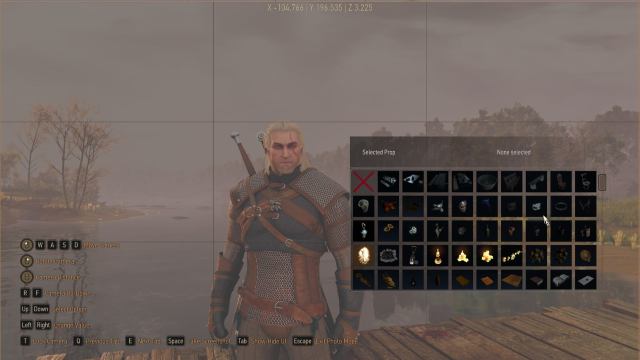 The Witcher 3 Remastered Photo Mode prop menu