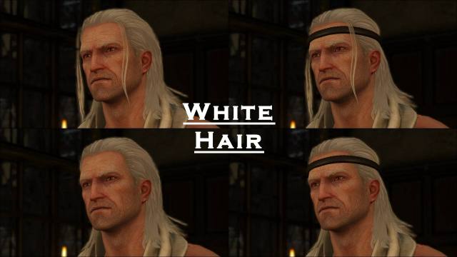 The Witcher 3 Remastered Mod 4 different geralt hairstyles with white hair