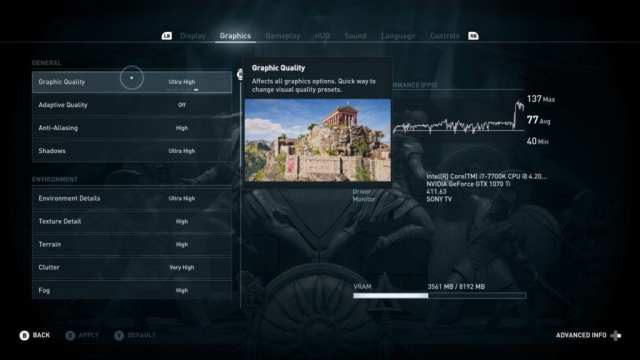 Assassin's Creed® Odyssey2018 Benchmark Ultra High