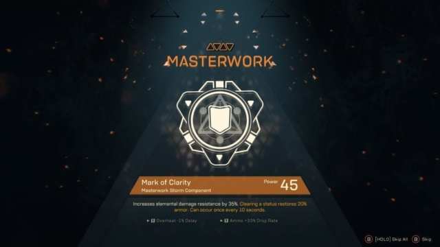 Anthem Leveling, Masterworks, Rolls, Components, Combo Guide Masterwork 2