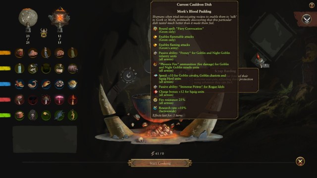Total War Warhammer Ii The Warden And The Paunch Warhammer 2 Grom's Cauldron Guide Grom's Cauldron Recipes Ingredients 3bb
