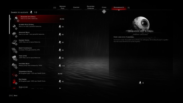 Othercide Remembrances Recollections Best Remembrances Best Perks 1a