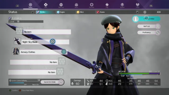 Sword Art Online Alicization Lycoris Kirito's Hut Customize Character Change Appearance Cosmetic Transmog Visualize Attire 2