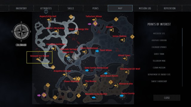 Wasteland 3 World Map Nelius Dorsey Frontier Justice Snowed Inn Resort