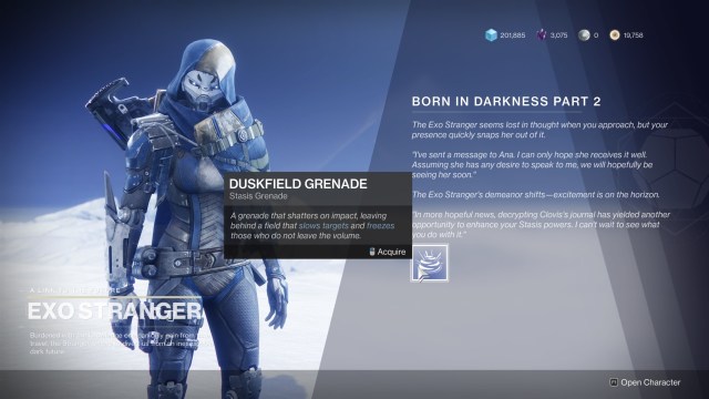D2bl Unlock Stasis Grenades Exo Stranger 1