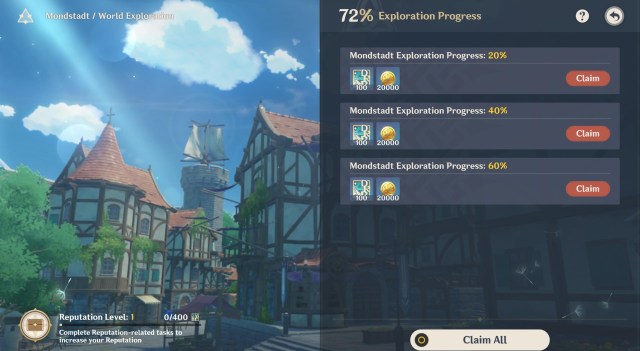 Genshin Impact Reputation Rewards Monstadt Liyue 1