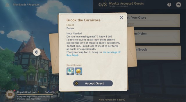 Genshin Impact Reputation Rewards Monstadt Liyue 4