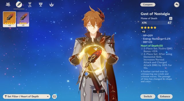 Genshin Impact Childe Tartaglia Guide Weapon Artifacts Talents 2