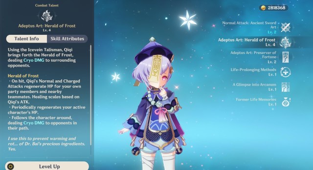 Genshin Impact Qiqi Guide Weapons Artifacts Talents 3