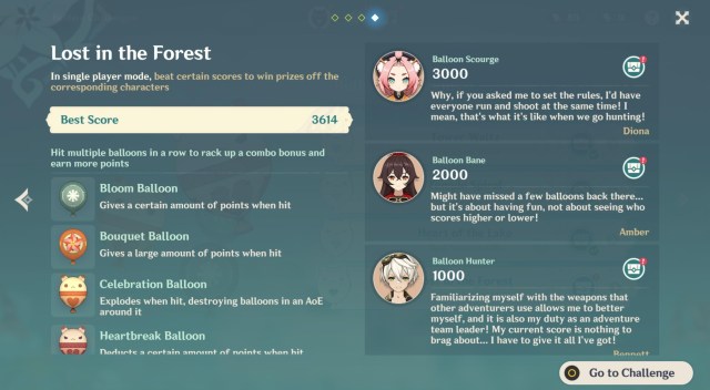 Genshin Impact Windblume Festival Invitation Of Windblume Bullseye Balloons Festive Challenge Guide Lost In The Forest 2