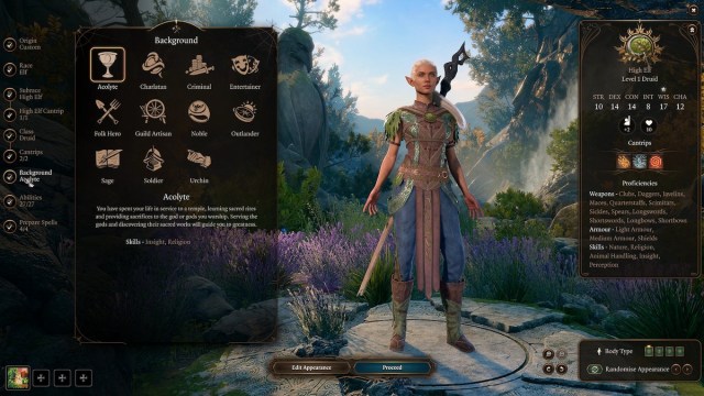 Baldurs Gate 3 Druid Class Guide Background