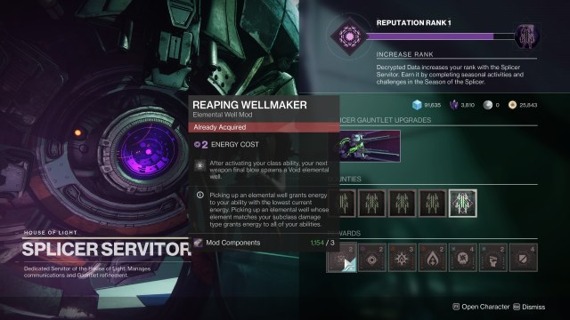 Destiny 2 Splicer Gauntlet Upgrades Guide Ether Elemental Well Mods Decrypted Data 2a