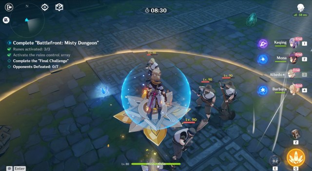 Genshin Impact Battlefront Misty Dungeon Guide Plunging Trial Healing Trial Rewards Characters 1c