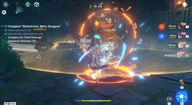 Genshin Impact Battlefront Misty Dungeon Guide Plunging Trial Healing Trial Rewards Characters 2c