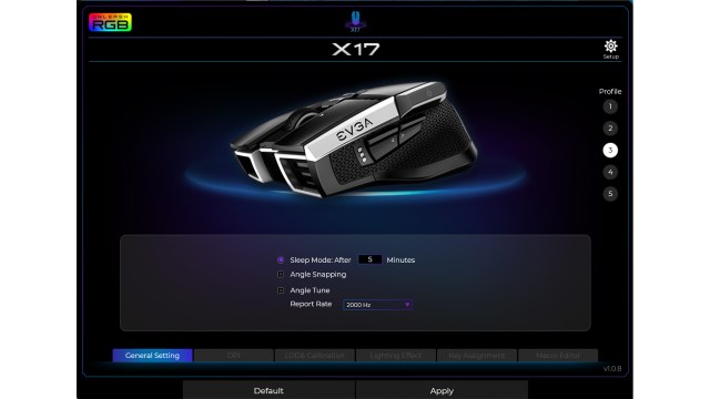 Evga X17 Mouse Rgb polling rates review