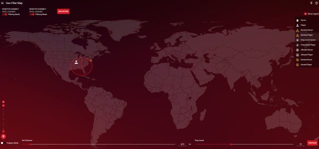Netduma R2 Geo Filter Map