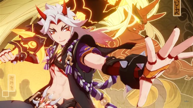 Genshin Impact Arataki Itto Guide Best Weapons Best Artifacts Talents Build Redhorn Stonethresher Whiteblind 3b