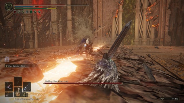 Elden Ring How To Beat Godfrey First Elden Lord Boss Fight Hoarah Loux Split Earth