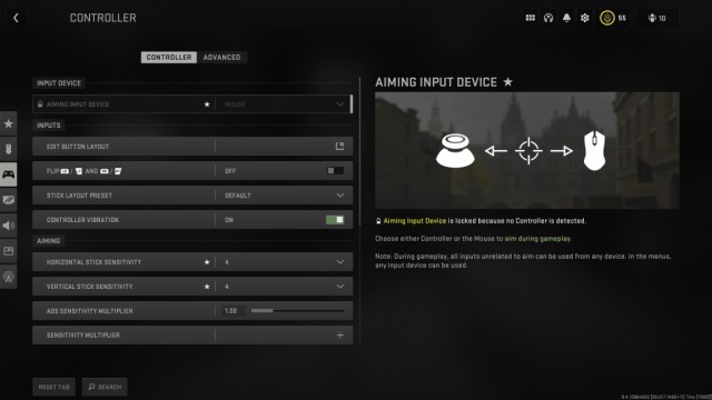 Modern Warfare 2 Controller Settings Menu