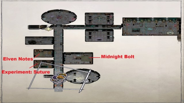 Pathfinder Wrath Of The Righteous Areelu's Lab Secret Ending Guide Suture Lexicon Of Paradox Areelu 1a Map